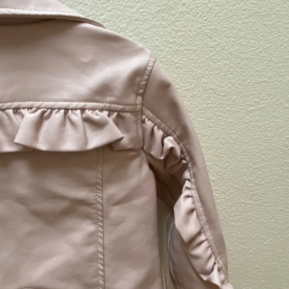Toddler Pink Faux Leather Jacket - Picture 4 of 7